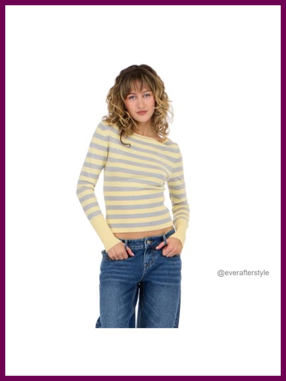 Boatneck Long Sleeve Pullover Sweater with High Rib Start
